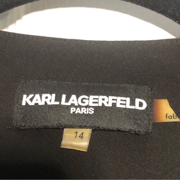 Karl Lagerfeld Open Front Waterfall Blazer Black 14 - Picture 2 of 7